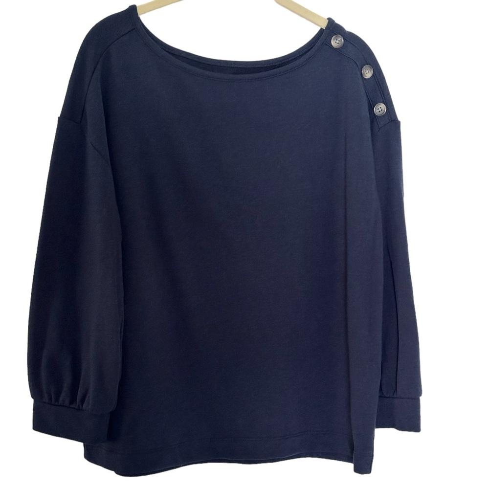 LOFT Outlet 3/4 sleeve navy top size medium